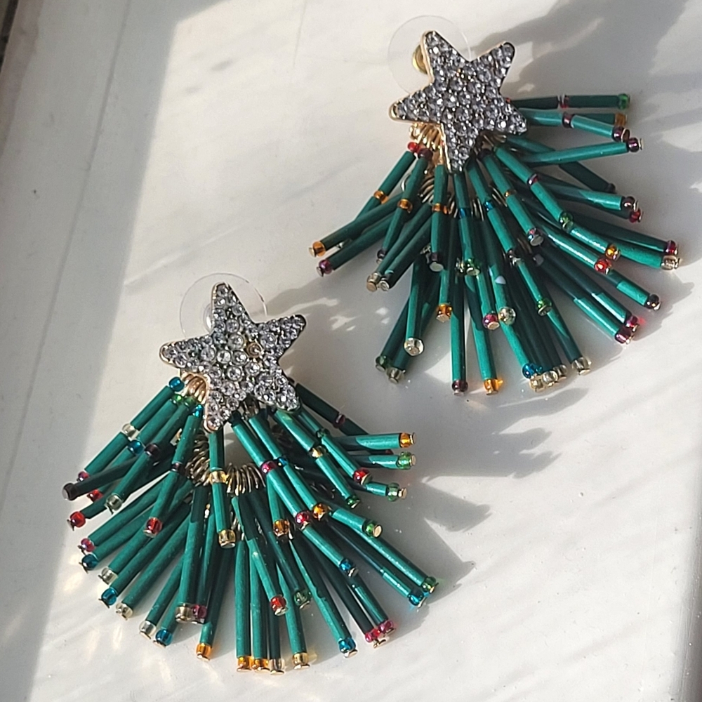I.N.C. Festive Holiday Whimsical Christmas Tree Earrings